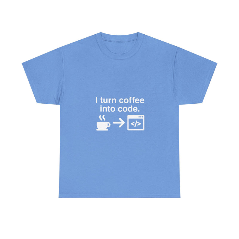 I Turn Coffee Into Code T-Shirt, Programmer Gift Tee, Coding Humor Shirt, Geek T-Shirt, Nerd Shirt, Developer Present, Coder Apparel