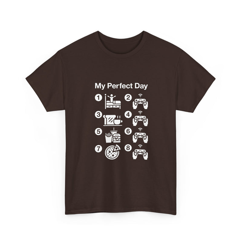 My Perfect Day T-shirt, Gamer Life Shirt, Funny Gaming Tee, Snack Lover Gift, Geek T-Shirt, Nerd Shirt, Video Game Humor Apparel