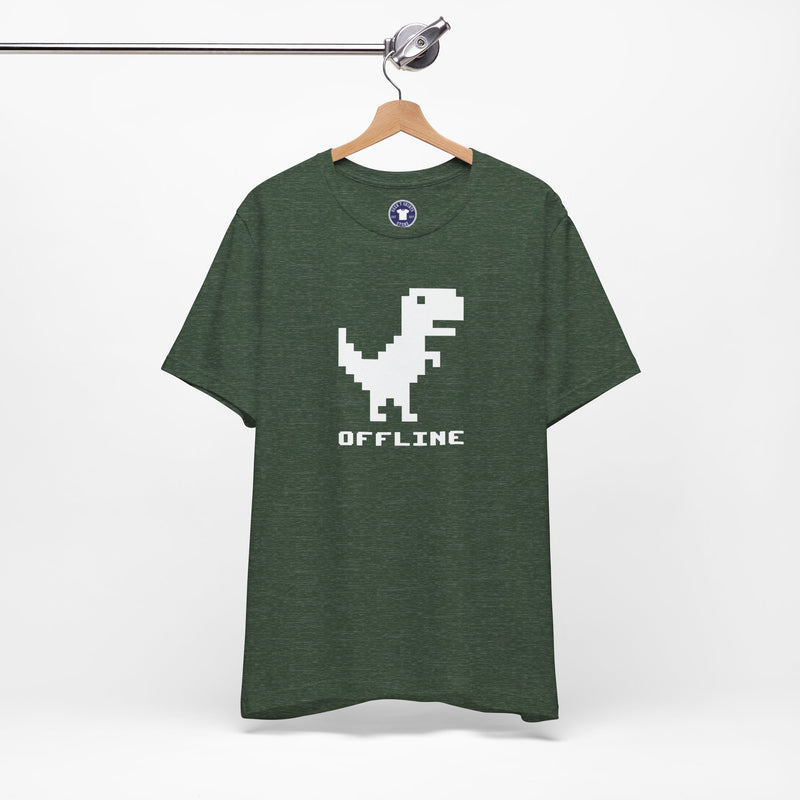 Offline - Pixelated Dinosaur Error Message - Premium Unisex Crewneck T-Shirt