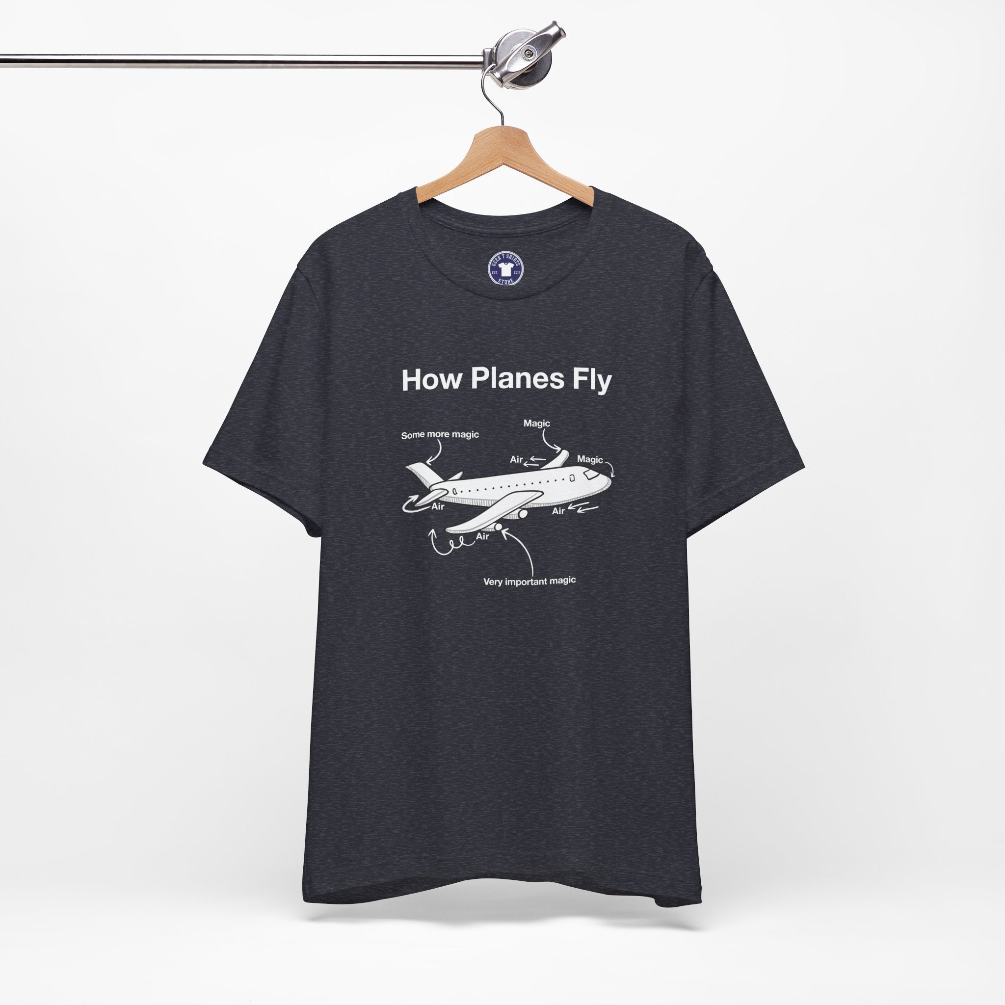 How Planes Fly Funny Aerospace Engineer - Premium Unisex Crewneck T-Shirt