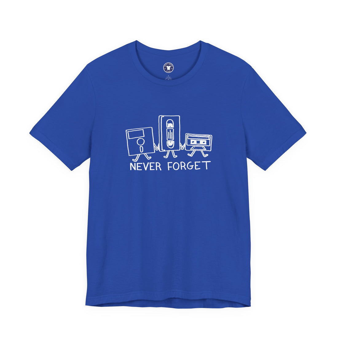 Never Forget Cassette Tapes Vhs Floppy Disks - Premium Unisex Crewneck T-Shirt