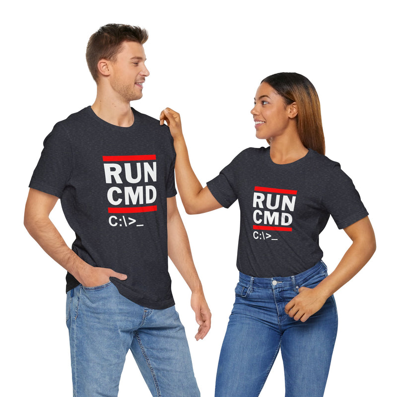 Run CMD C - IT Shirt - Funny Coder Shirt - MS-Dos - Premium Unisex Crewneck T-shirt