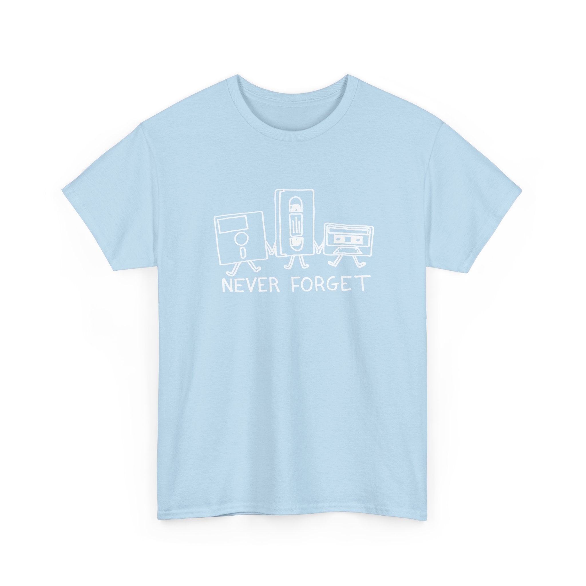 Never Forget Cassette Tapes Vhs Floppy Disks -  Unisex Crewneck T-Shirt