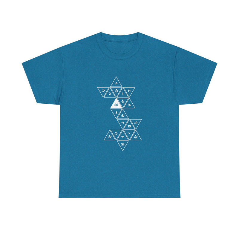 Geometric Dice Pattern T-Shirt, RPG Dice Art Tee, Tabletop Gaming Shirt, Geek T-Shirt, Nerd Shirt, Math Lover Gift, Strategy Game Apparel