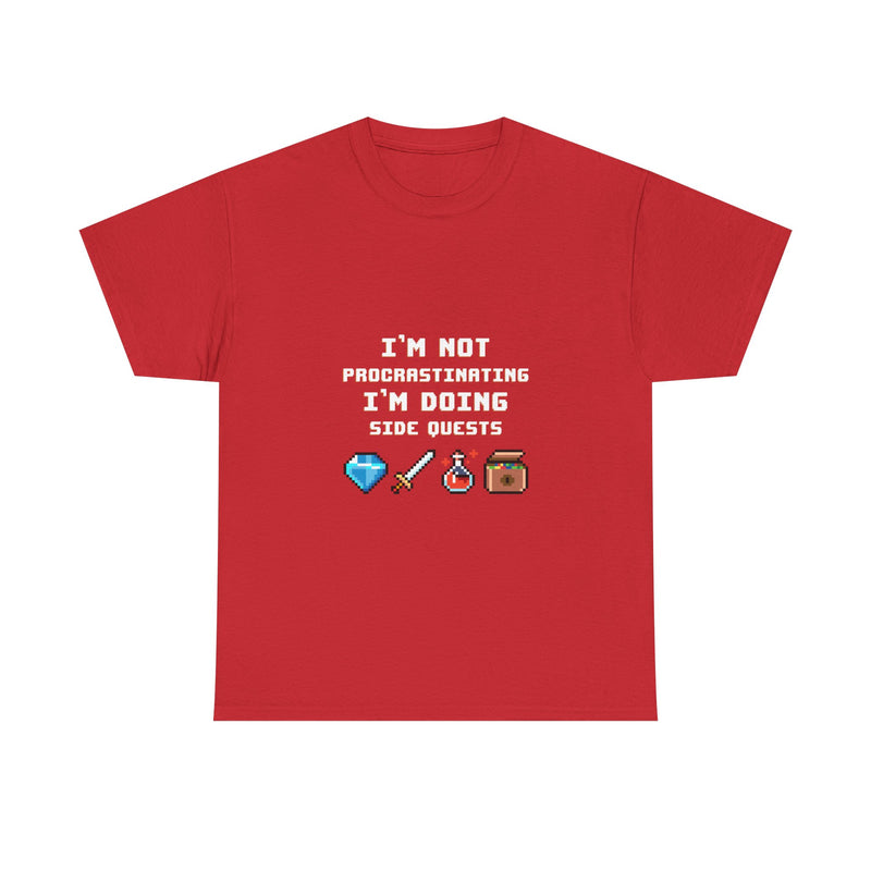 I'm Not Procrastinating T-Shirt, Gamer Tee, Side Quest Shirt, Geek T-Shirt, Nerd Shirt, Video Game Humor, Pixel Art Gift, Casual Wear