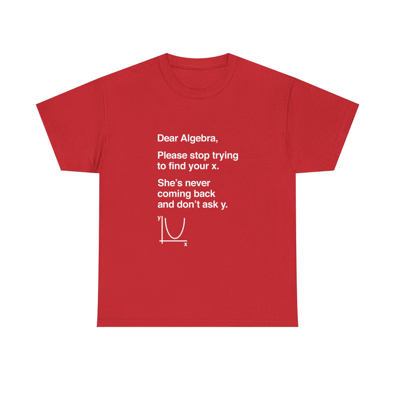 Funny Algebra T-Shirt, Math Humor Tee, Geek T-Shirt, Nerd Shirt, Sarcastic Science Gift, Educational Joke Top, Student Study Shirt