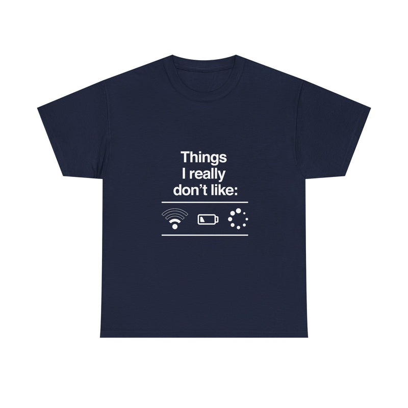 Funny Geek T-Shirt, Nerd Shirt, Tech Humor Tee, WiFi Battery Loading Joke Top, Geek Gift Present, Internet Meme Shirt, Sarcastic Humor Tee