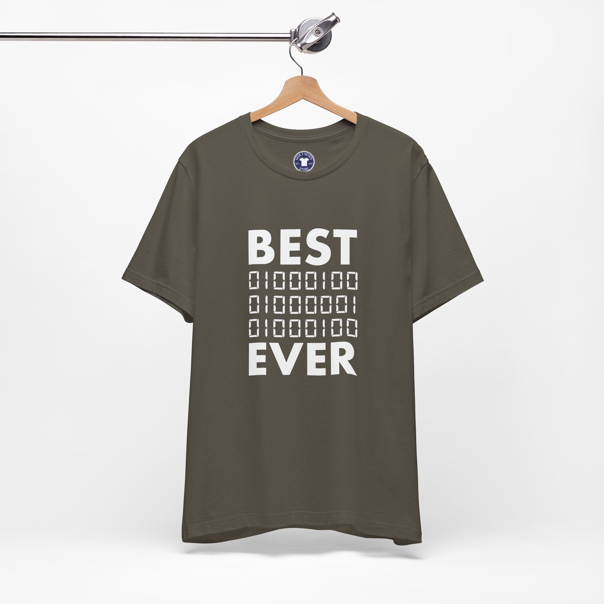 Best Dad Ever In Binary Code - Premium Unisex Crewneck T-Shirt