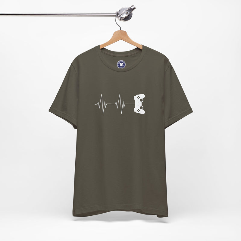 Gamer Heartbeat - Video Gaming Addict Shirt - Premium Unisex Crewneck T-Shirt