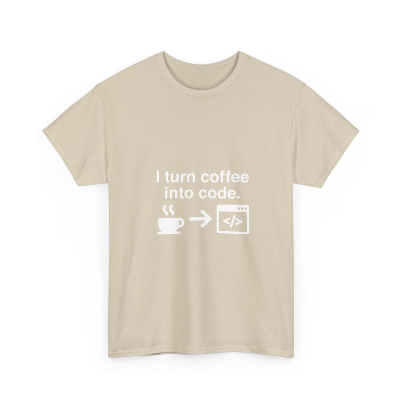 I Turn Coffee Into Code T-Shirt, Programmer Gift Tee, Coding Humor Shirt, Geek T-Shirt, Nerd Shirt, Developer Present, Coder Apparel