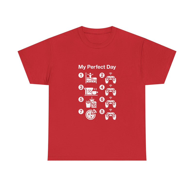 My Perfect Day T-shirt, Gamer Life Shirt, Funny Gaming Tee, Snack Lover Gift, Geek T-Shirt, Nerd Shirt, Video Game Humor Apparel