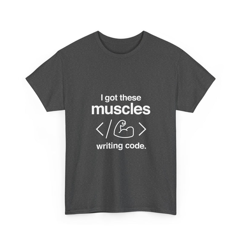 Coding Muscle T-shirt, Programmer Humor Tee, Geek T-Shirt, Nerd Shirt, Tech Gift, Developer Shirt, Funny Coding Apparel, Programmer Present
