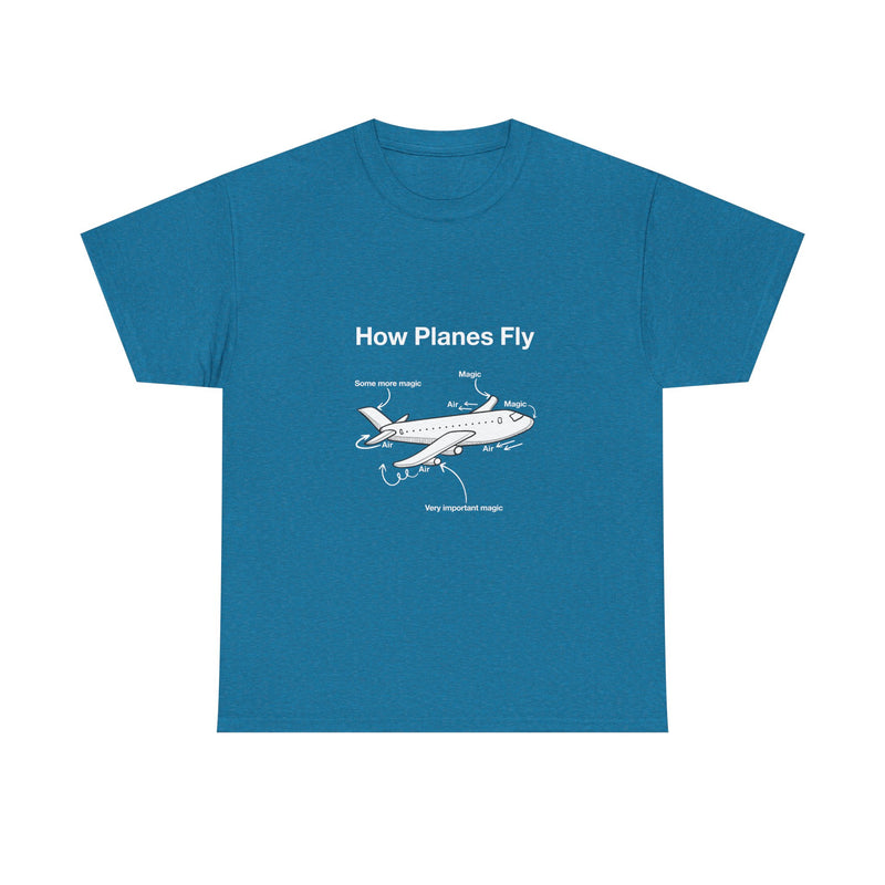 Funny Airplane Magic T-Shirt, Aviation Humor Tee, Geek T-Shirt, Nerd Shirt, Flight Lover Gift, Airplane Diagram Top, Sarcastic Travel Shirt