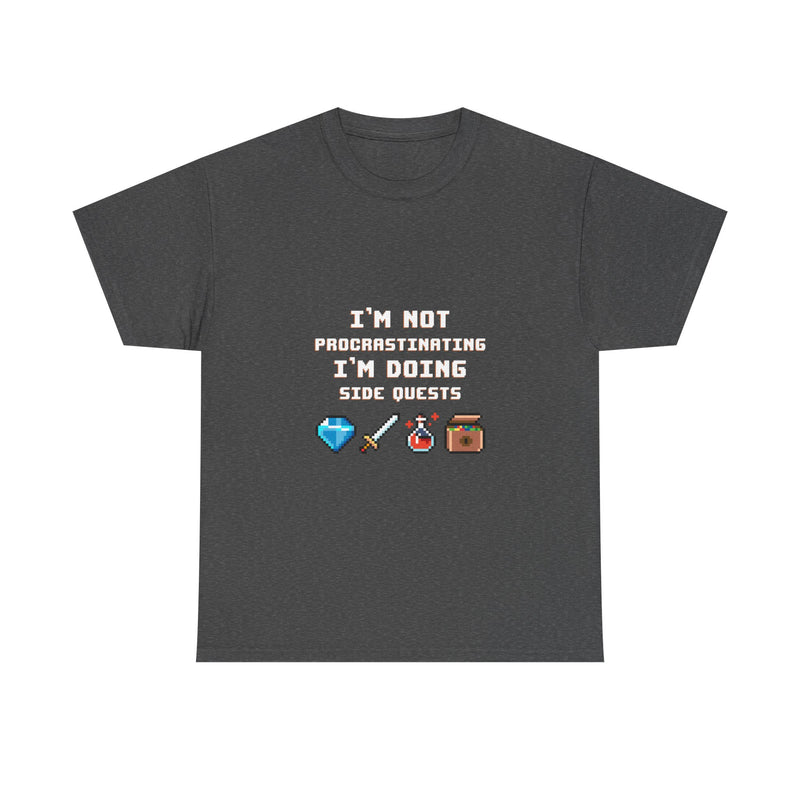 I'm Not Procrastinating T-Shirt, Gamer Tee, Side Quest Shirt, Geek T-Shirt, Nerd Shirt, Video Game Humor, Pixel Art Gift, Casual Wear