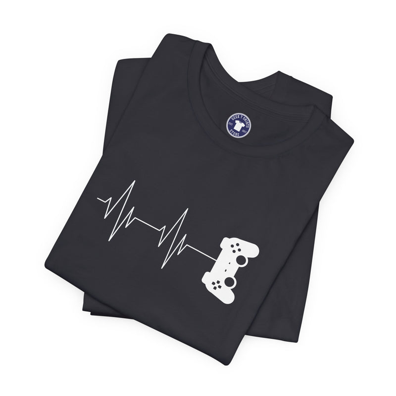 Gamer Heartbeat - Video Gaming Addict Shirt - Premium Unisex Crewneck T-Shirt