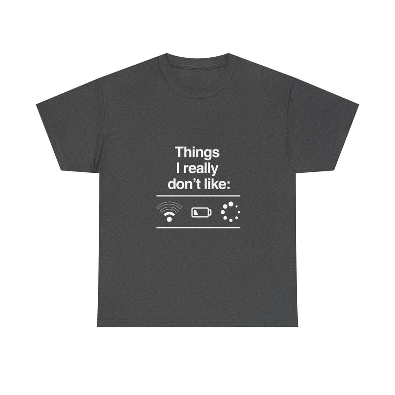 Funny Geek T-Shirt, Nerd Shirt, Tech Humor Tee, WiFi Battery Loading Joke Top, Geek Gift Present, Internet Meme Shirt, Sarcastic Humor Tee