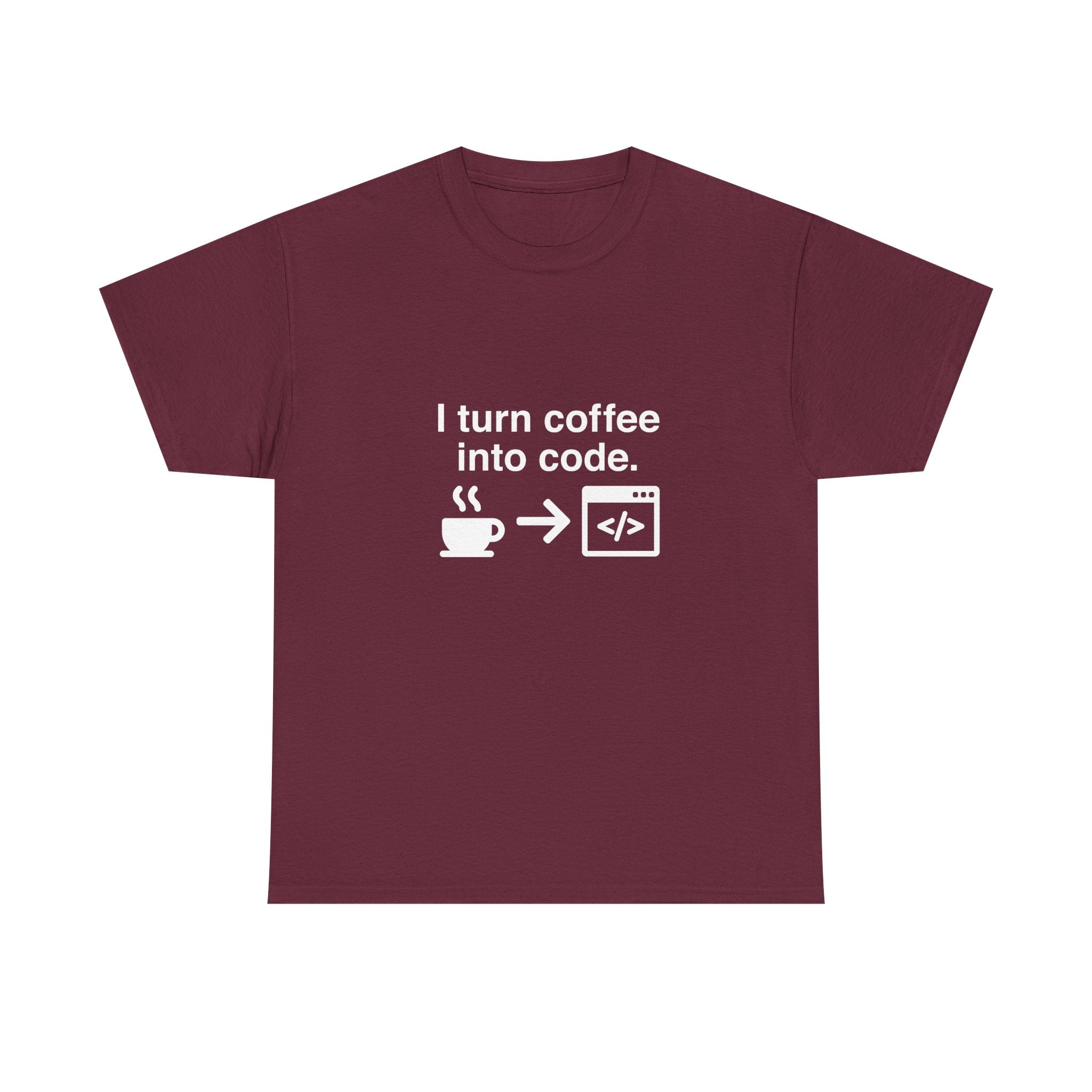 I Turn Coffee Into Code - Coder Shirt -  Unisex Crewneck T-Shirt