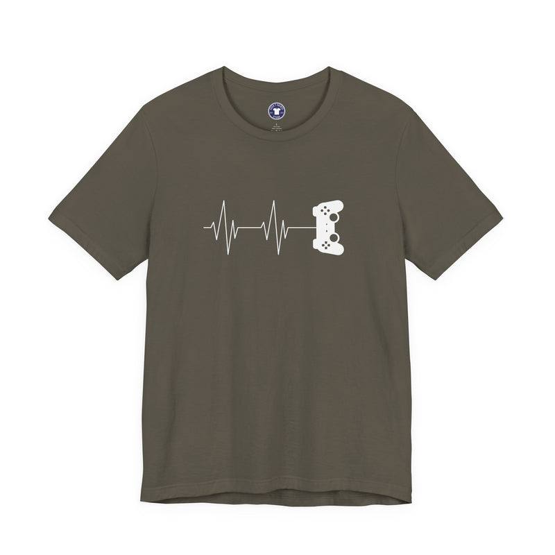 Gamer Heartbeat - Video Gaming Addict Shirt - Premium Unisex Crewneck T-Shirt