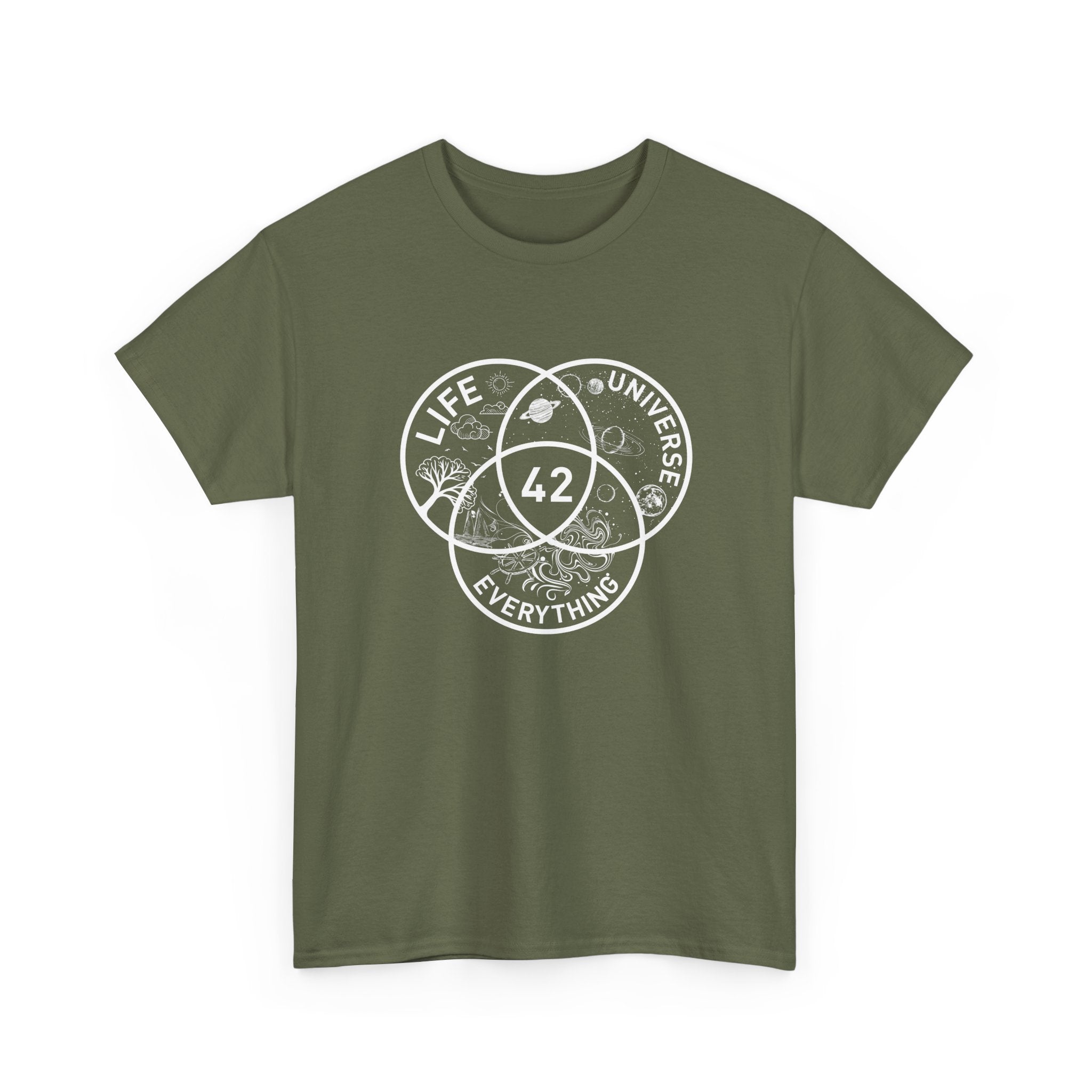 42 Answer To Life The Universe And Everything - White Version -  Unisex Crewneck T-Shirt
