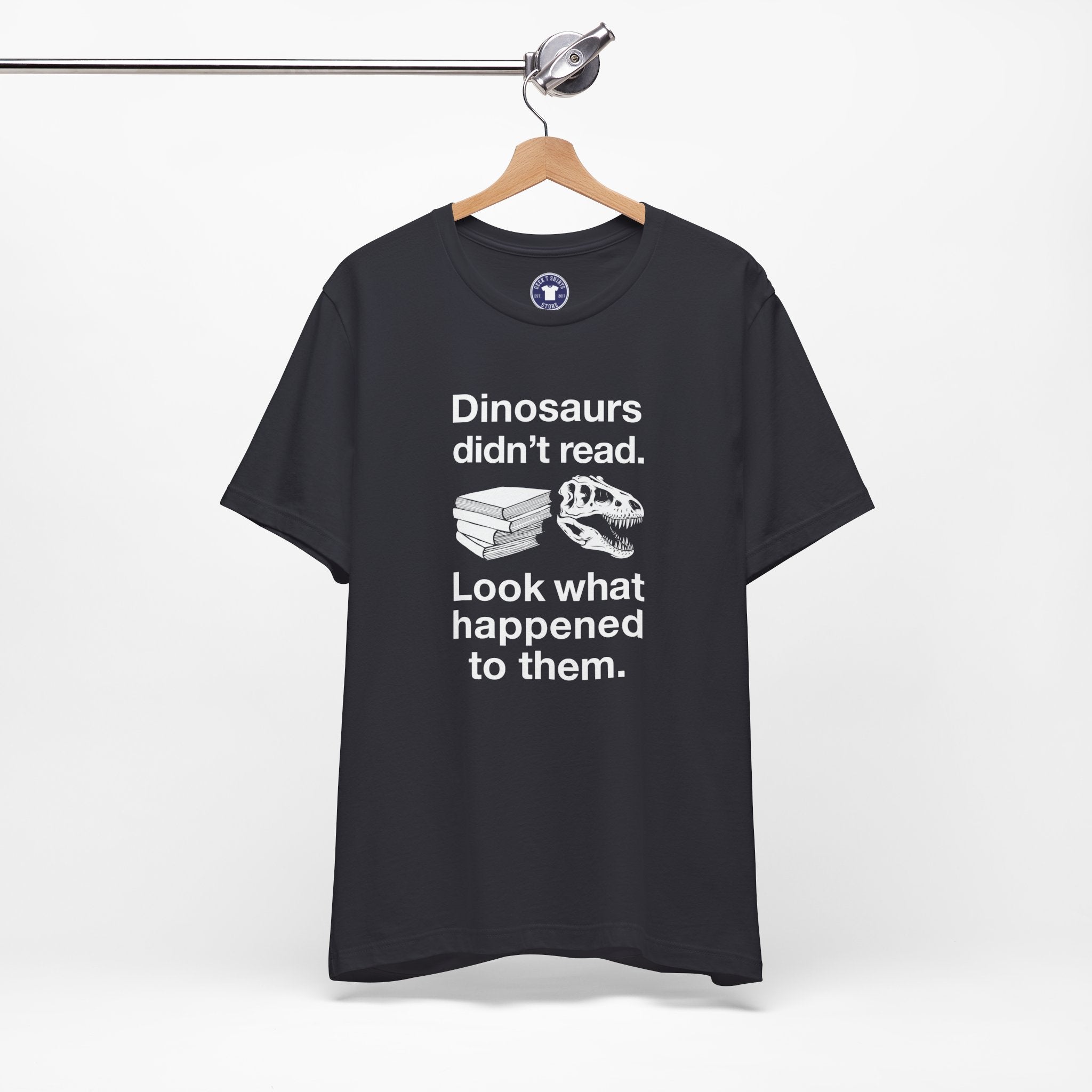 Dinosaurs Didn’t Read - Premium Unisex Crewneck T-Shirt