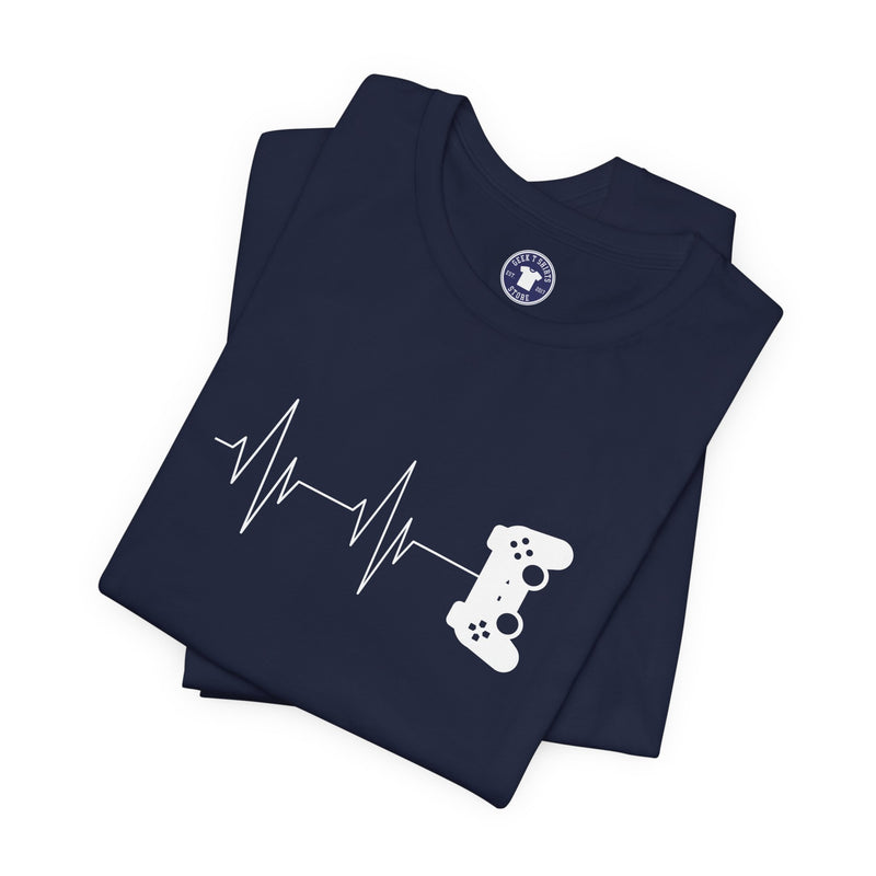 Gamer Heartbeat - Video Gaming Addict Shirt - Premium Unisex Crewneck T-Shirt