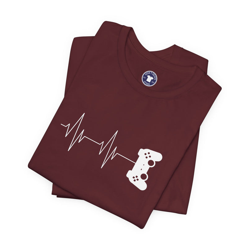 Gamer Heartbeat - Video Gaming Addict Shirt - Premium Unisex Crewneck T-Shirt