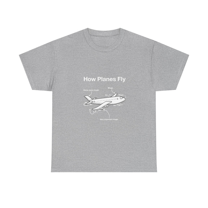 Funny Airplane Magic T-Shirt, Aviation Humor Tee, Geek T-Shirt, Nerd Shirt, Flight Lover Gift, Airplane Diagram Top, Sarcastic Travel Shirt