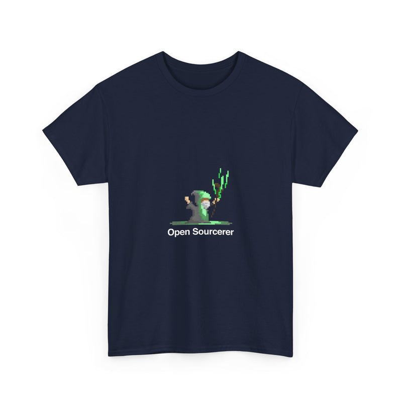 Open Sourcerer Geek T-Shirt, Nerd Shirt, Pixel Art Mage Tee, Retro Gaming Shirt, Programmer Gift, Tech Humor Top, Coding Wizard Tee