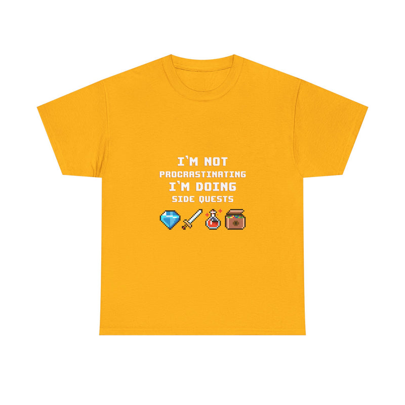 I'm Not Procrastinating T-Shirt, Gamer Tee, Side Quest Shirt, Geek T-Shirt, Nerd Shirt, Video Game Humor, Pixel Art Gift, Casual Wear
