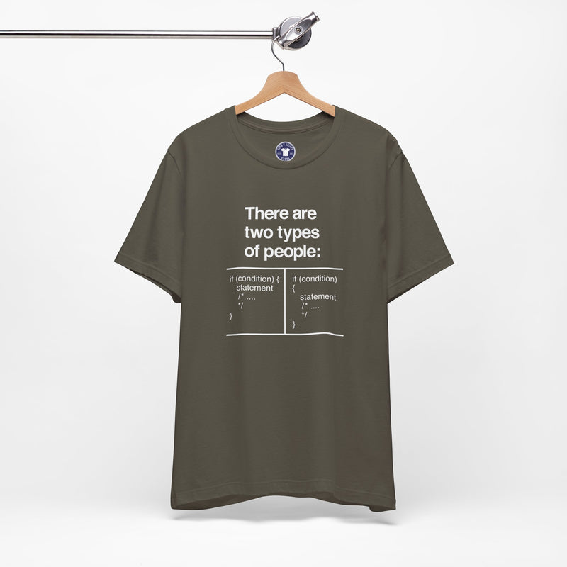 There Are Two Types Of People - Code Shirt - Premium Unisex Crewneck T-Shirt