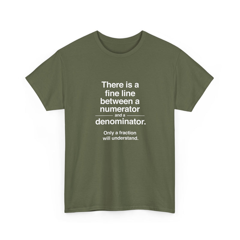 Funny Numerator Denominator Math Shirt - Regular Unisex Crewneck T-Shirt