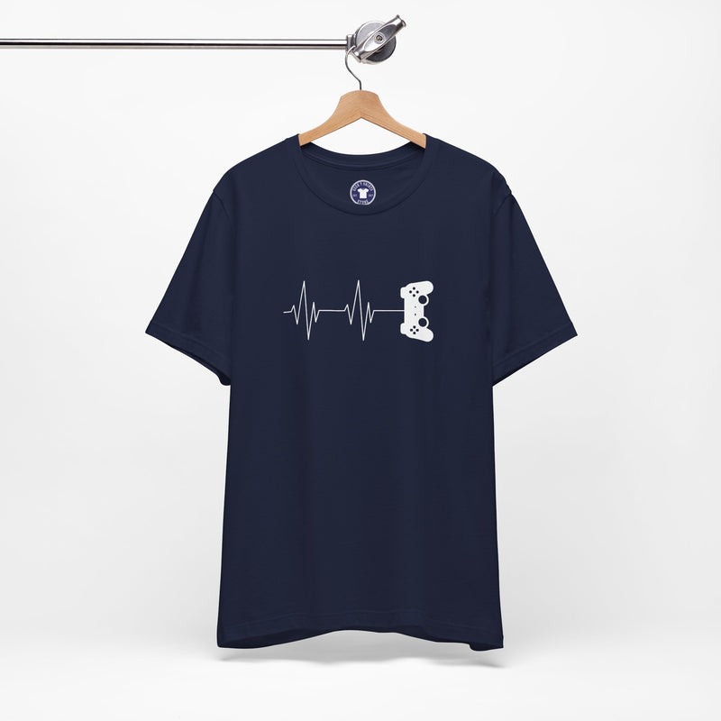 Gamer Heartbeat - Video Gaming Addict Shirt - Premium Unisex Crewneck T-Shirt