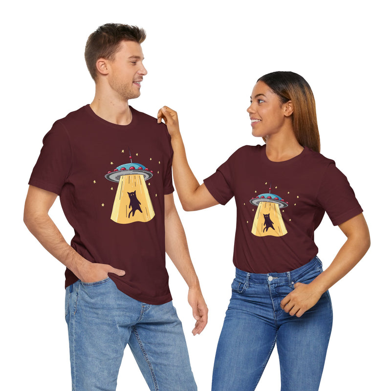 Cat Ufo Abduction - Ufo Shirt - Premium Unisex Crewneck T-Shirt