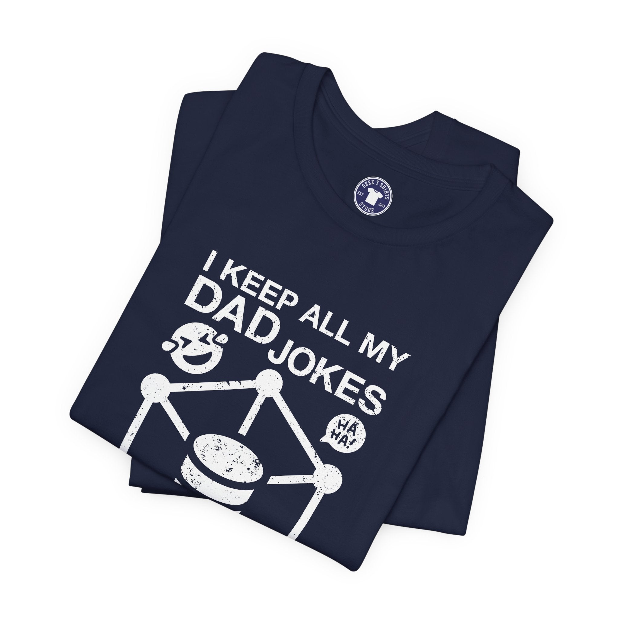I Keep My Dad Jokes In A Dad-A-Base - Premium Unisex Crewneck T-Shirt