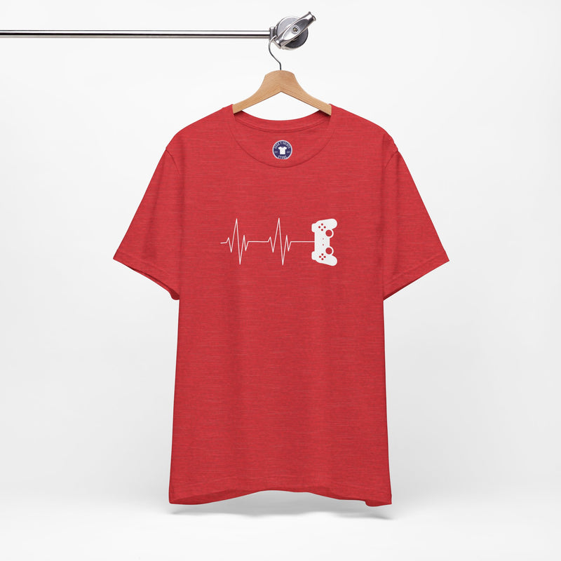 Gamer Heartbeat - Video Gaming Addict Shirt - Premium Unisex Crewneck T-Shirt