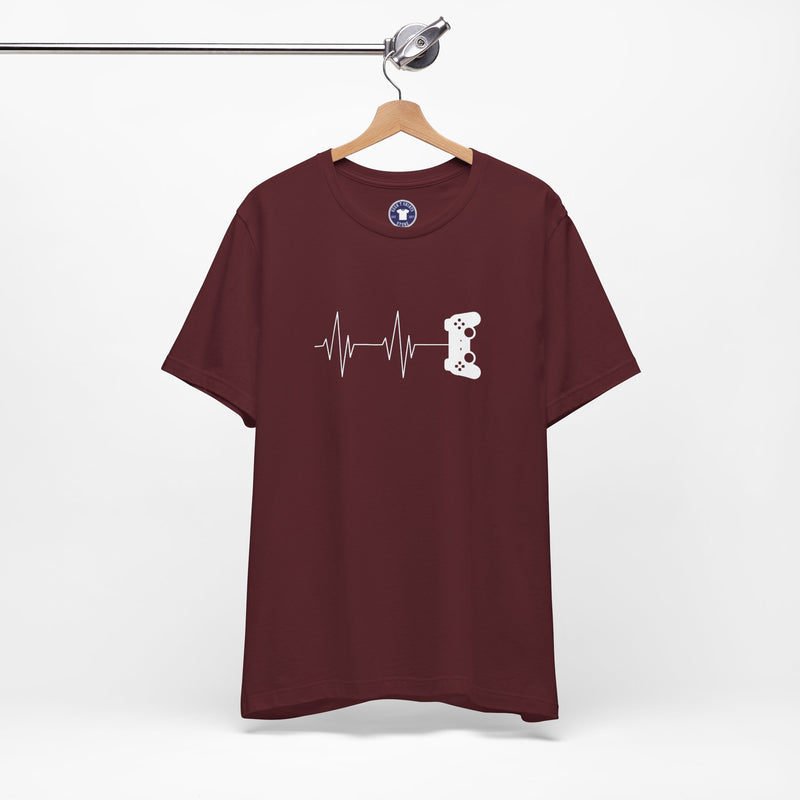 Gamer Heartbeat - Video Gaming Addict Shirt - Premium Unisex Crewneck T-Shirt