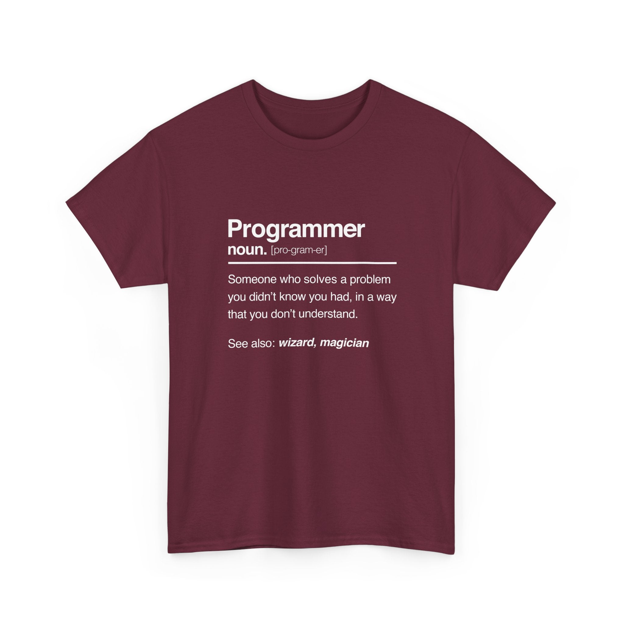 Programmer Noun Coding T-Shirt - Nerd Shirt - It Shirt - Regular Unisex Crewneck T-Shirt