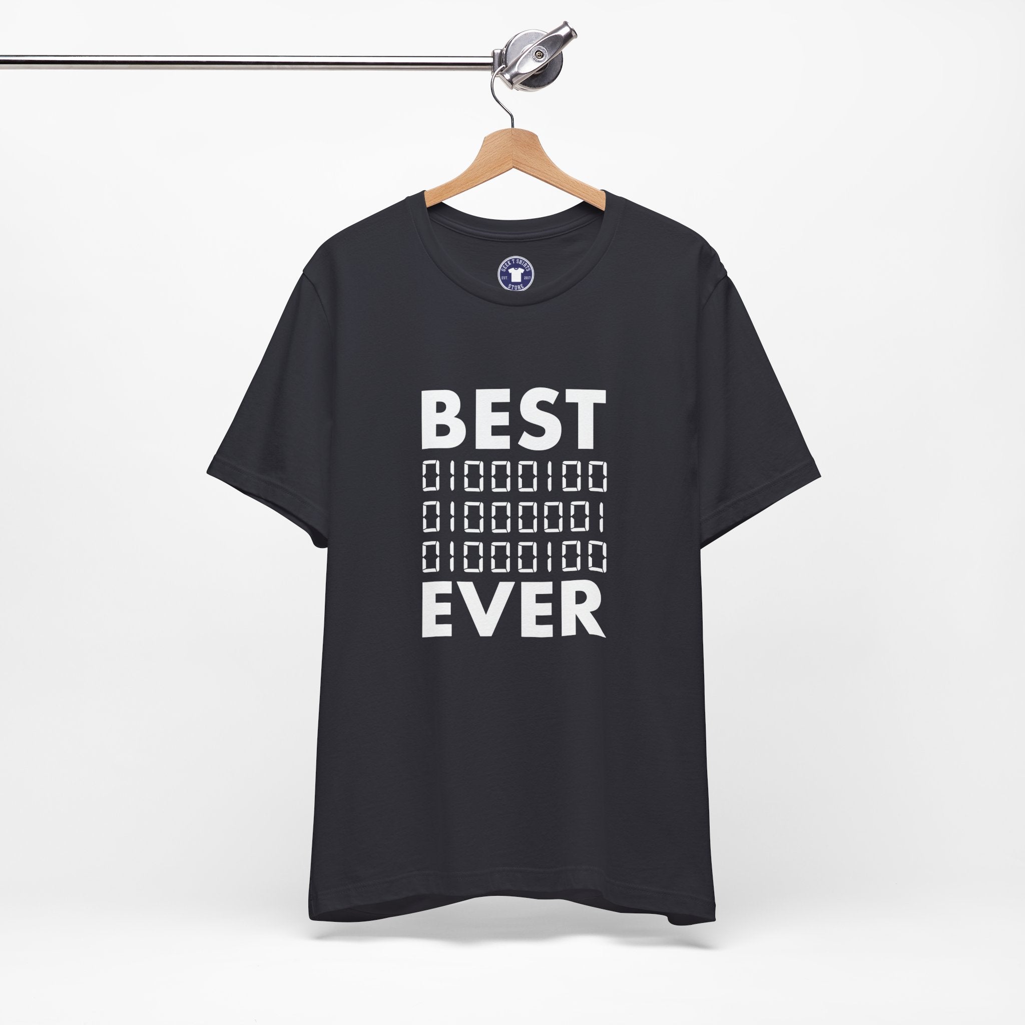 Best Dad Ever In Binary Code - Premium Unisex Crewneck T-Shirt