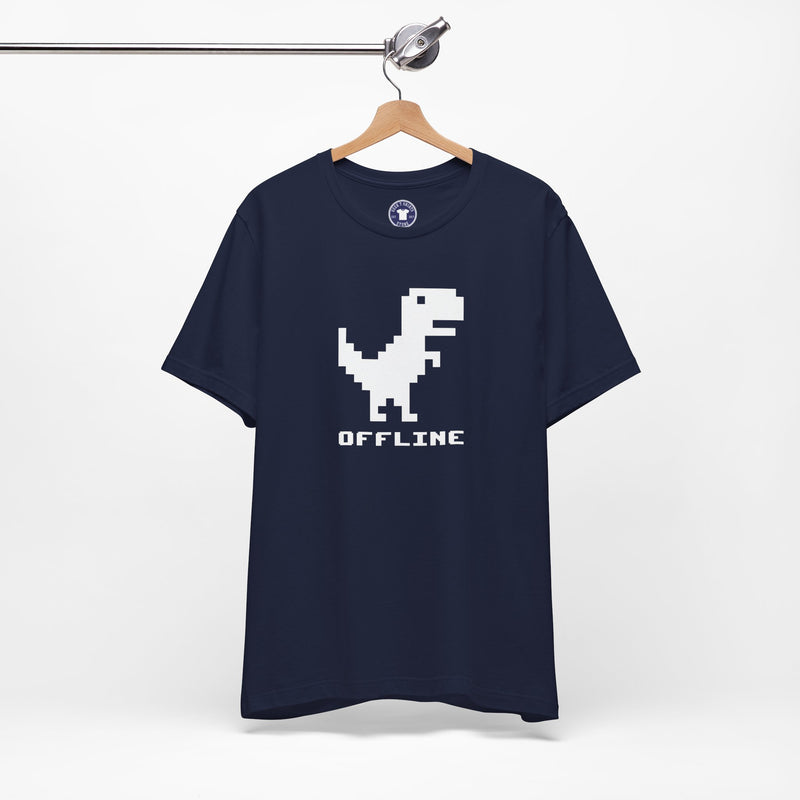 Offline - Pixelated Dinosaur Error Message - Premium Unisex Crewneck T-Shirt