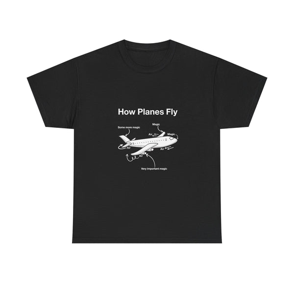 Funny Airplane Magic T-Shirt, Aviation Humor Tee, Geek T-Shirt, Nerd Shirt, Flight Lover Gift, Airplane Diagram Top, Sarcastic Travel Shirt