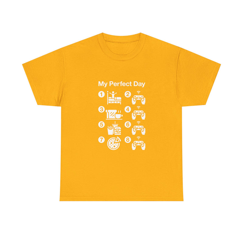 My Perfect Day T-shirt, Gamer Life Shirt, Funny Gaming Tee, Snack Lover Gift, Geek T-Shirt, Nerd Shirt, Video Game Humor Apparel