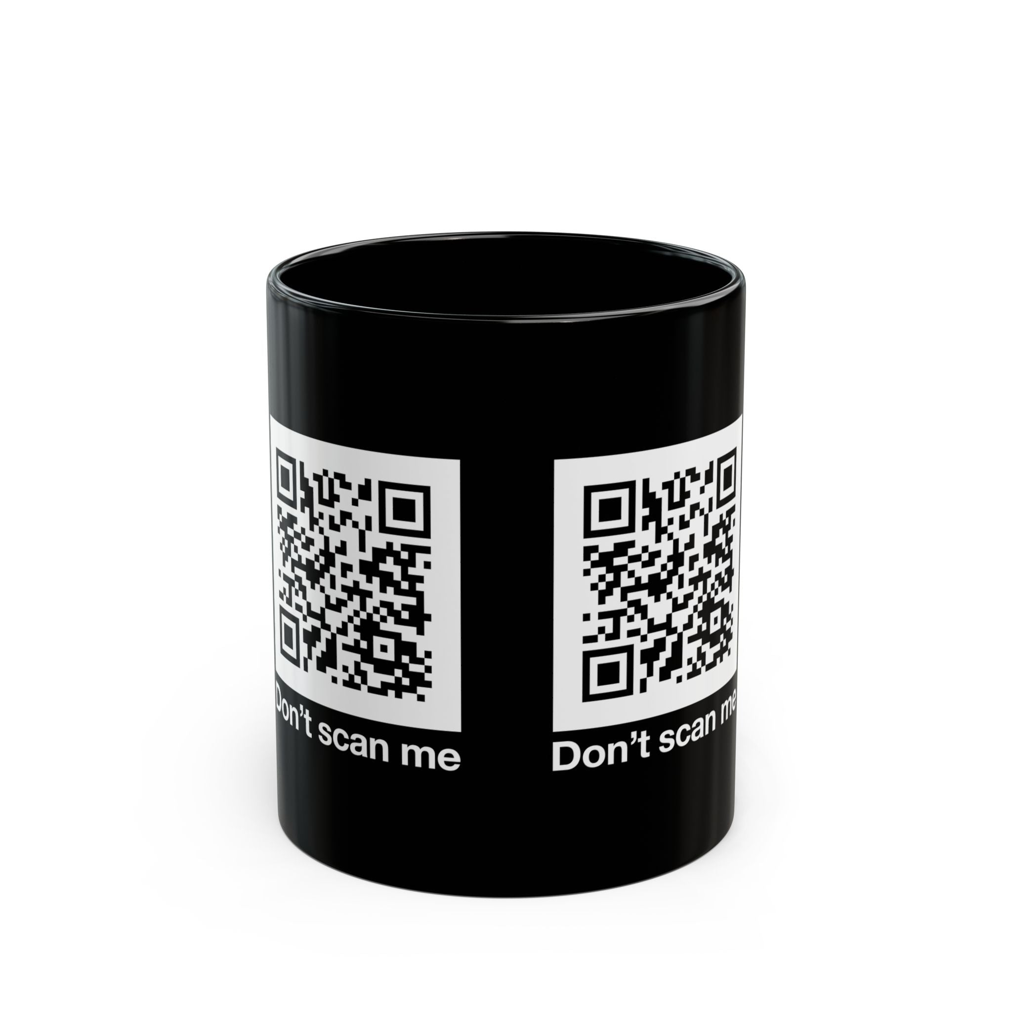 Qr Code Prank - Rick Astley - Dont Scan Me - Black Glossy Mug