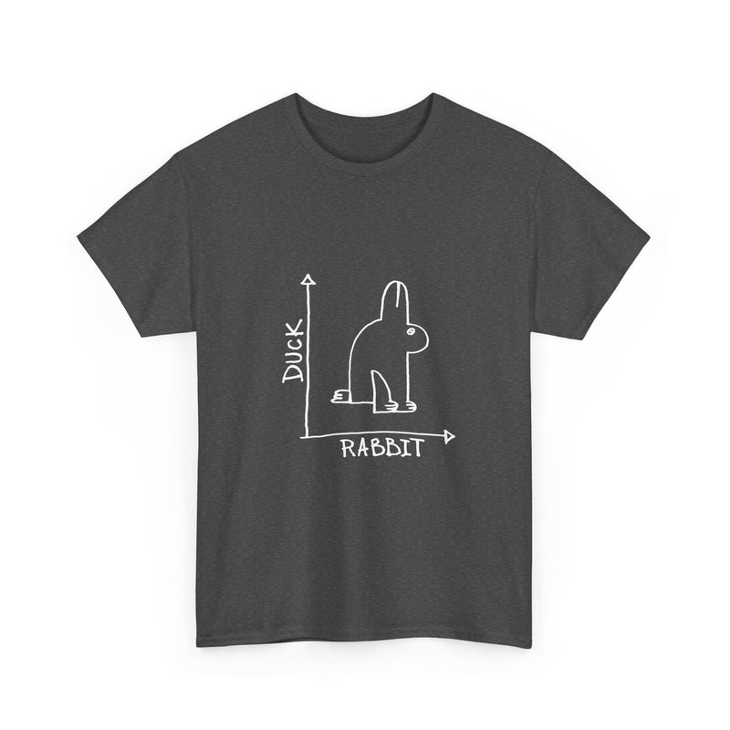Duck Rabbit Illusion T-Shirt, Optical Illusion Tee, Geek T-Shirt, Nerd Shirt, Funny Animal Puzzle Top, Unique Gift for Art Fans