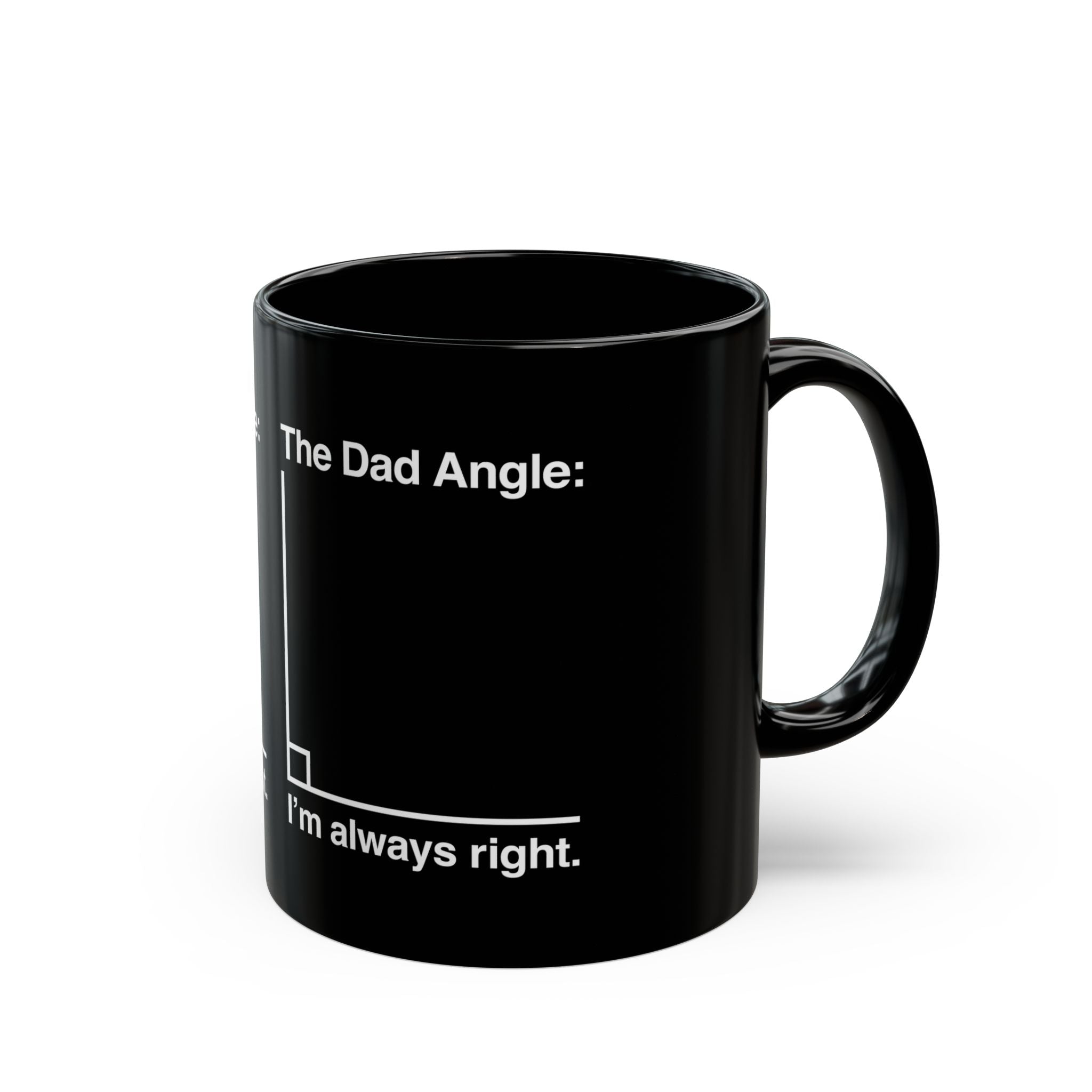 The Dad Angle Math Joke - Black Glossy Mug
