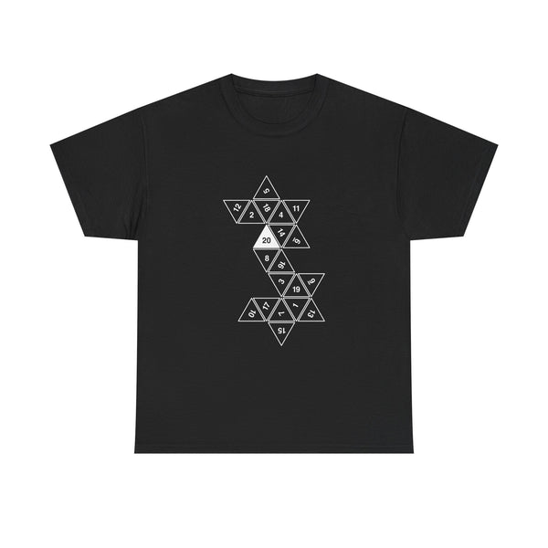 Geometric Dice Pattern T-Shirt, RPG Dice Art Tee, Tabletop Gaming Shirt, Geek T-Shirt, Nerd Shirt, Math Lover Gift, Strategy Game Apparel