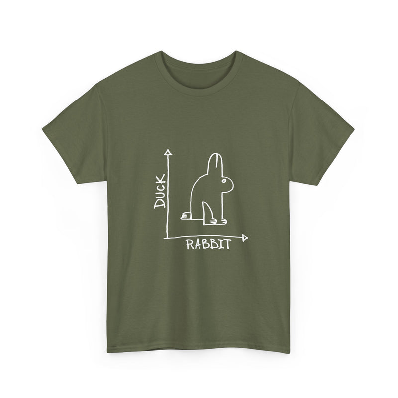 Duck Rabbit Illusion T-Shirt, Optical Illusion Tee, Geek T-Shirt, Nerd Shirt, Funny Animal Puzzle Top, Unique Gift for Art Fans