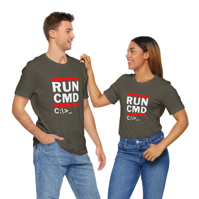 Run Cmd C - It Shirt - Funny Coder Shirt - Ms-Dos - Premium Unisex Crewneck T-Shirt