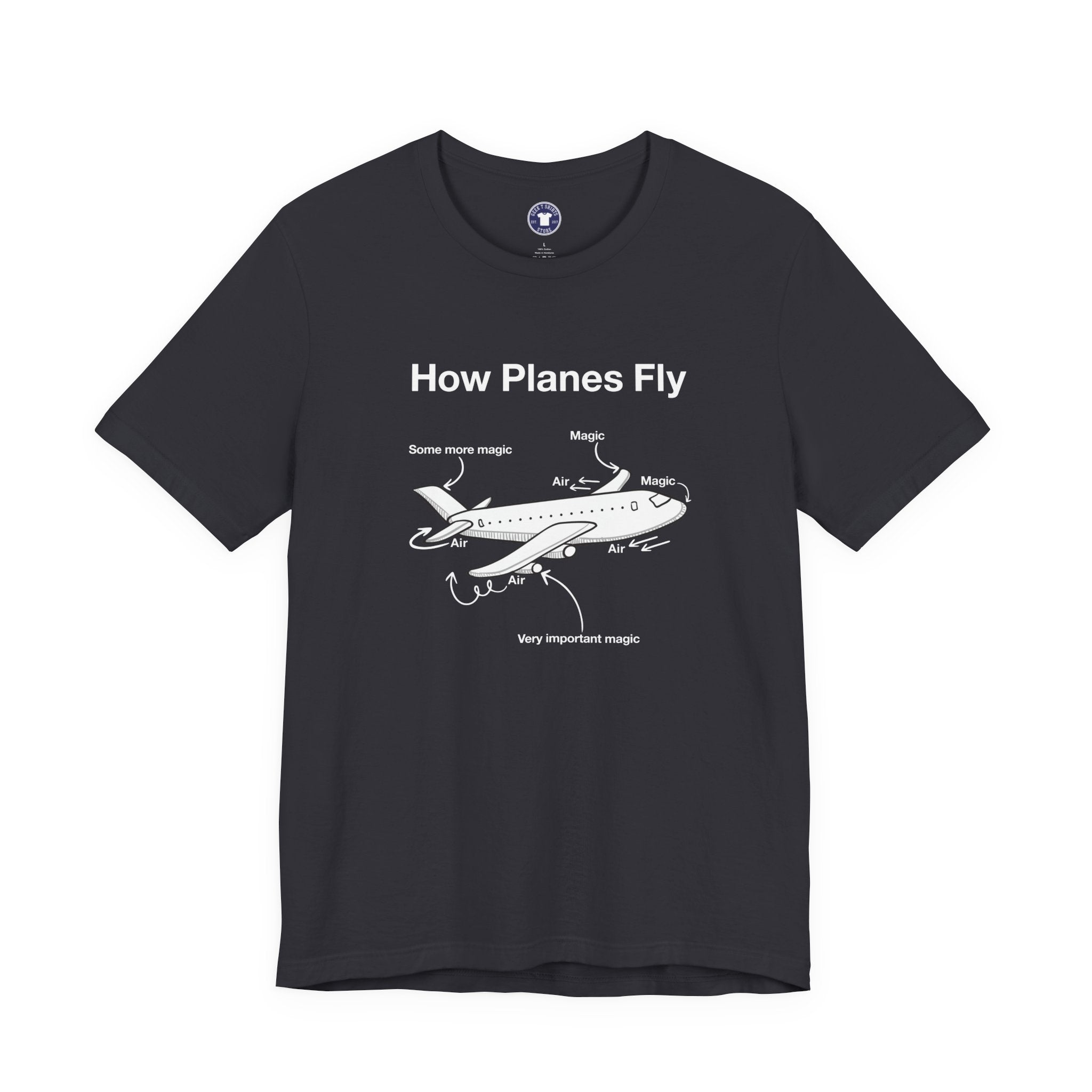 How Planes Fly Funny Aerospace Engineer - Premium Unisex Crewneck T-Shirt