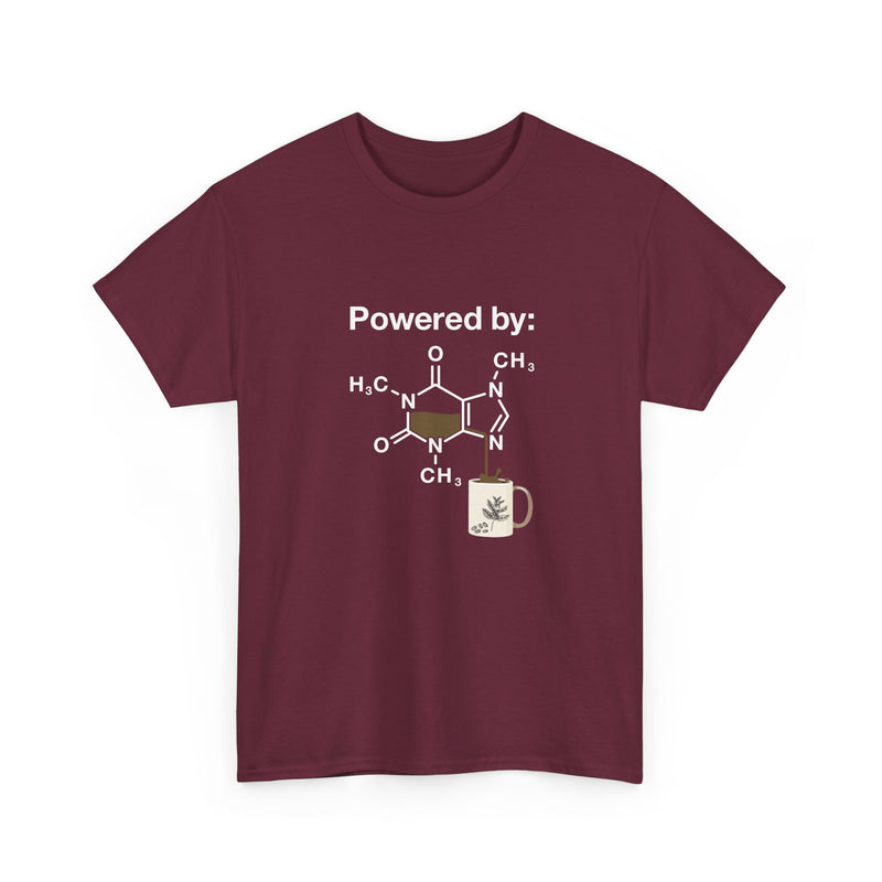 Powered By Caffeine Chemistry T-Shirt - Science Shirt - Regular Unisex Crewneck T-Shirt
