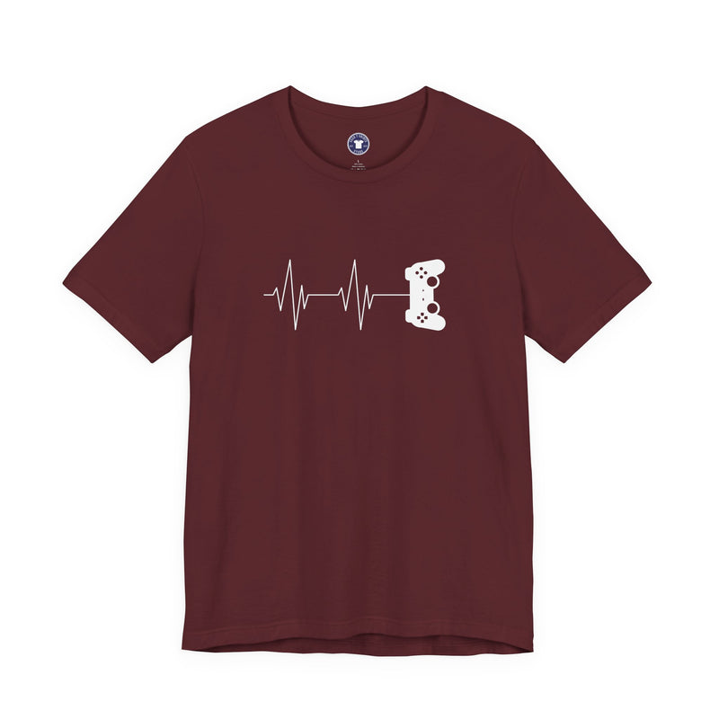 Gamer Heartbeat - Video Gaming Addict Shirt - Premium Unisex Crewneck T-Shirt